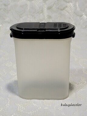 Vintage Tupperware Modular Mate Spice Container White Black Lid Kitchen Storage
